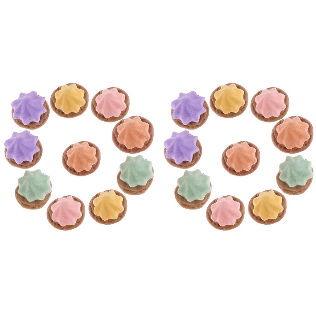 Guangquanstrade 2 Túi Thực Tế Nhỏ Bé Bánh Quy/Bánh Quế Thu Nhỏ Thức Ăn Cho 1:12 Nhà Búp Bê