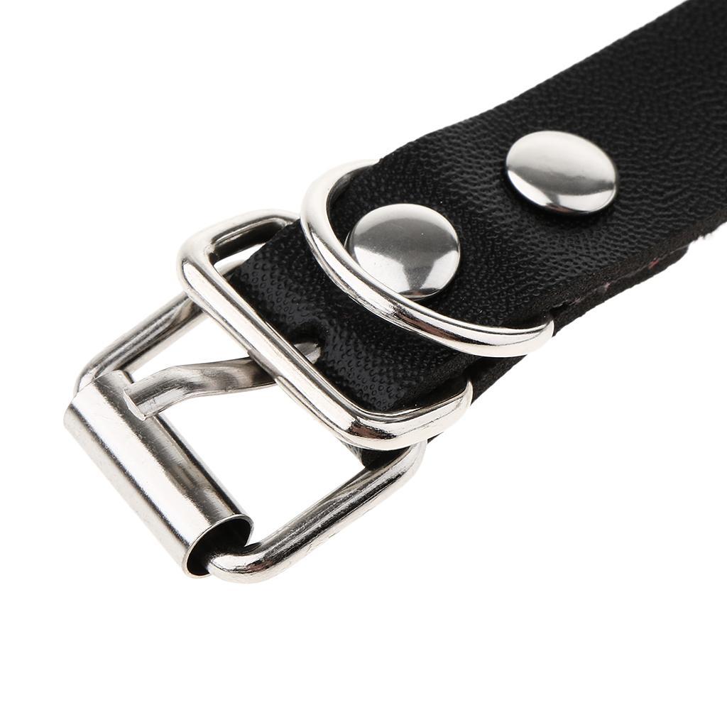 2x PU Leather Buckle Belt Collar Necklace Punk Gothic Chain Bracelet Choker