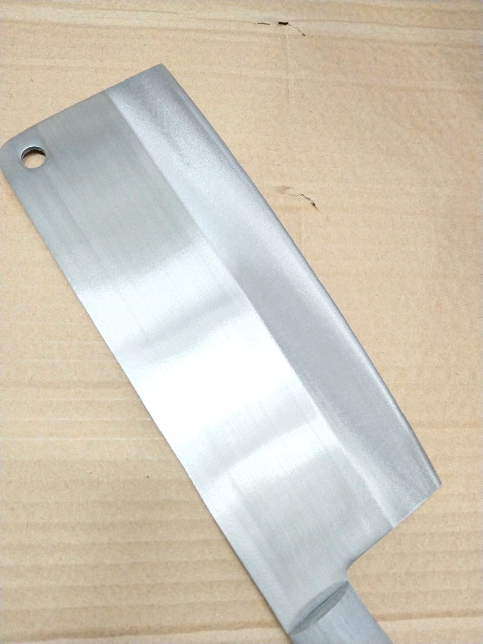 Dụng cụ hỗ trợ nhà bếp - Dao Chặt Thịt Đúc LIền Cán Nhựa Trắng Không Rỉ, Sắc Bén 35cm bản 9cm