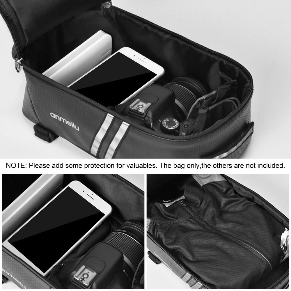Túi đựng đồ 7L sau xe đạp một ngăn chính, một túi có dây kéo và dây đàn hồi có thể điều chỉnh, chống nước