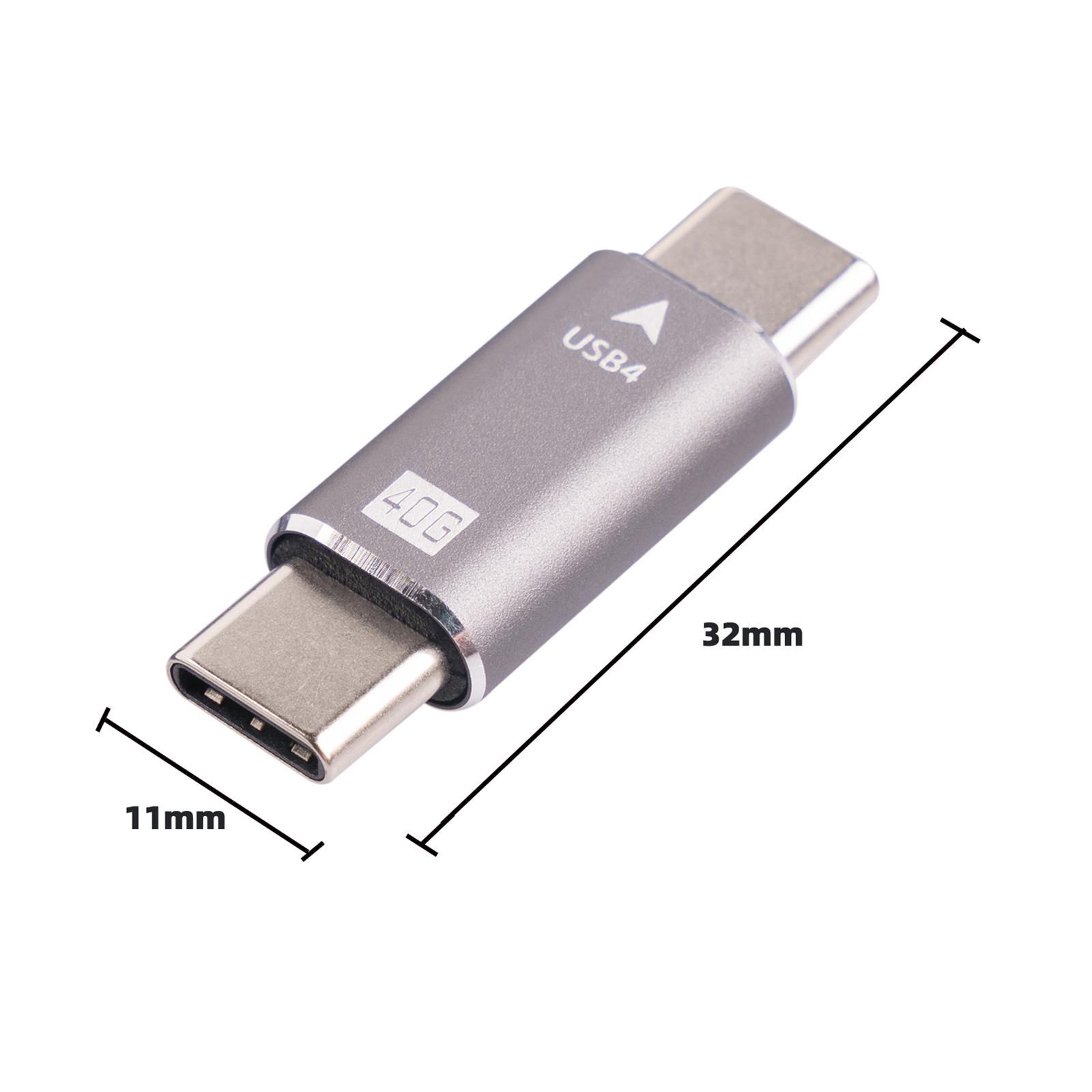 Adapter Male to Male Converter Port USB C USB 4.0 for Phone Electronic Device Data