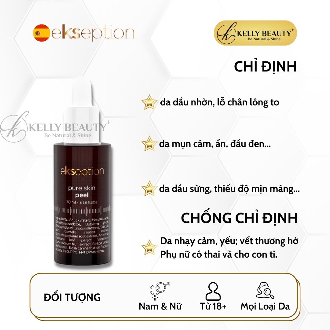 Ekseption Pure Skin Peel - Giảm Mụn, Mờ Thâm, Se Nhỏ Lỗ Chân Lông - Kelly Beauty