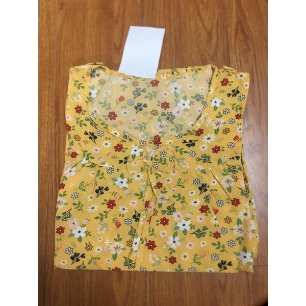 Đồ bộ nữ,đồ ngủ mặc nhà lửng vải lụa BL 156 họa tiết hoa nhí dễ thương size 47-60kg.