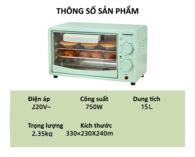 Lò nướng điện gia đình đa năng côngg suất lớn  15l dùng tiện lợi -K1616