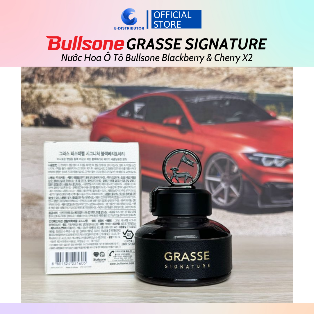 Nước hoa ô tô Bullsone Grasse Signature Blackberry &amp; Cherry (Dung tích 110ml) - Hàng chính hãng - Dung tích: 110ml