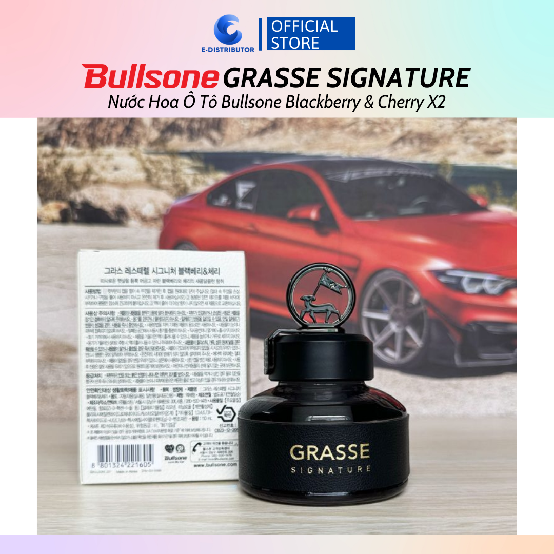 Nước hoa ô tô Bullsone Grasse Signature Blackberry & Cherry (Dung tích 110ml) - Hàng chính hãng - Dung tích: 110ml