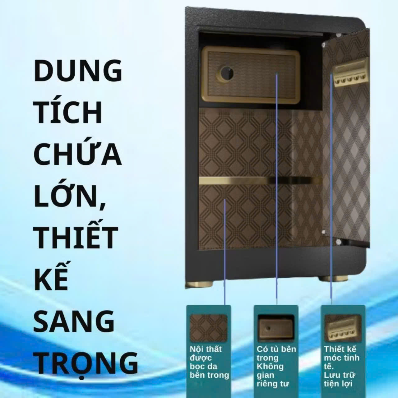Két Sắt Điện Tử Cao Cấp Khóa Số Khóa Vân Tay Thông Minh Chống Cháy Hiện Đại