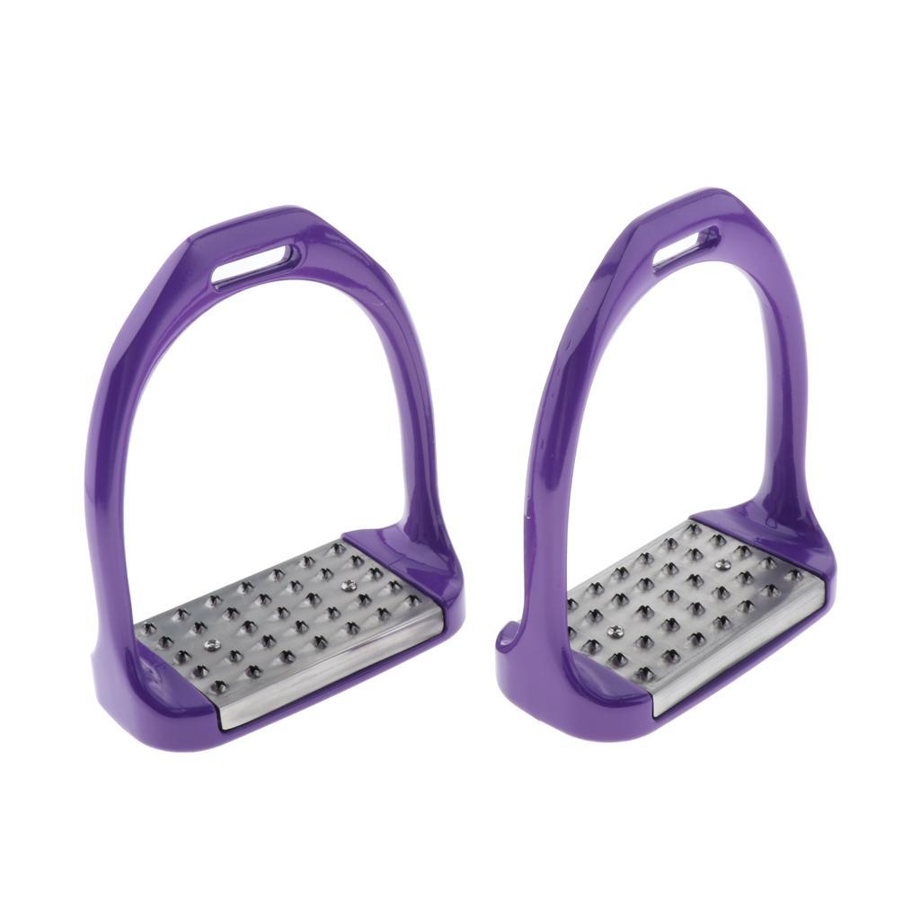 1 Pair Premium Stirrups Firm Colored Paint with Anti-Slip Pad for Adult