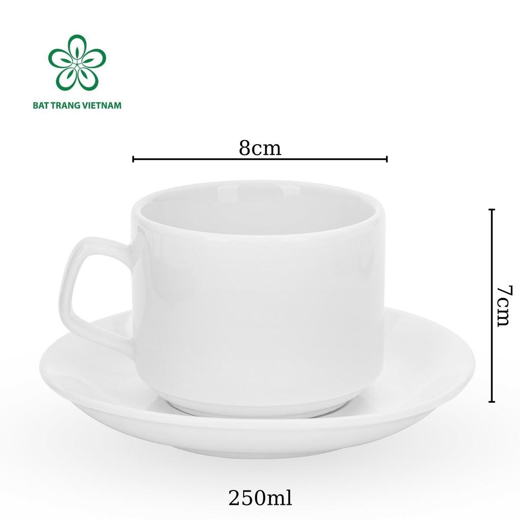 Tách cafe Bát Tràng - Cà fe Cao cấp - Ly cafe 250ml - Cốc Uống Cà fê - Vitaminceramics