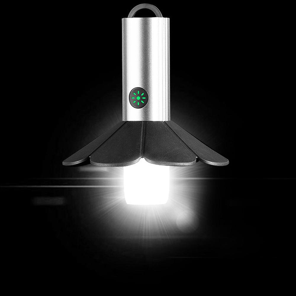 Outdoor Portable Camping Fishing Hiking Light Tent Lantern with Detachable Tripod USB Rechargeable LED Emergency Light with Hung Loop