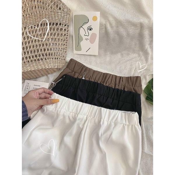 Quần Ống Suông Culottes Ulzang Dáng Dài - Quần ống Rộng Nữ Thiết Kế Cạp Cao Lưng Chun Chất Liệu Lụa Cát Hàn Cực Mềm Mịn