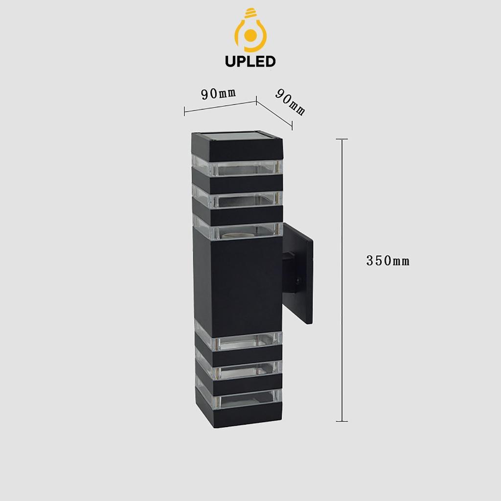 Đèn tường ngoài trời Led Chống Nước Vỏ Nhôm Kẻ Vạch 3 chế độ sáng Hiện Đại