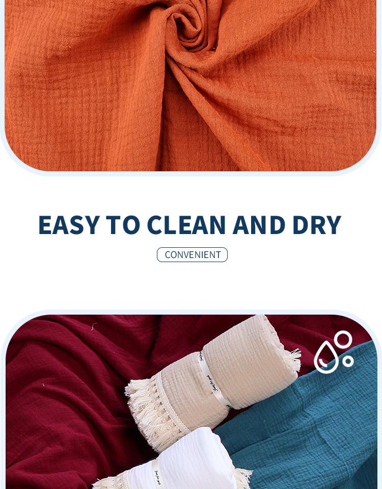 Happyflute 2 Lớp Thân Thiện Với Làn Da Muslin Đầm 100% Cotton Màu Trơn Viền Ren 2 Chăn Lưới Cho Bé