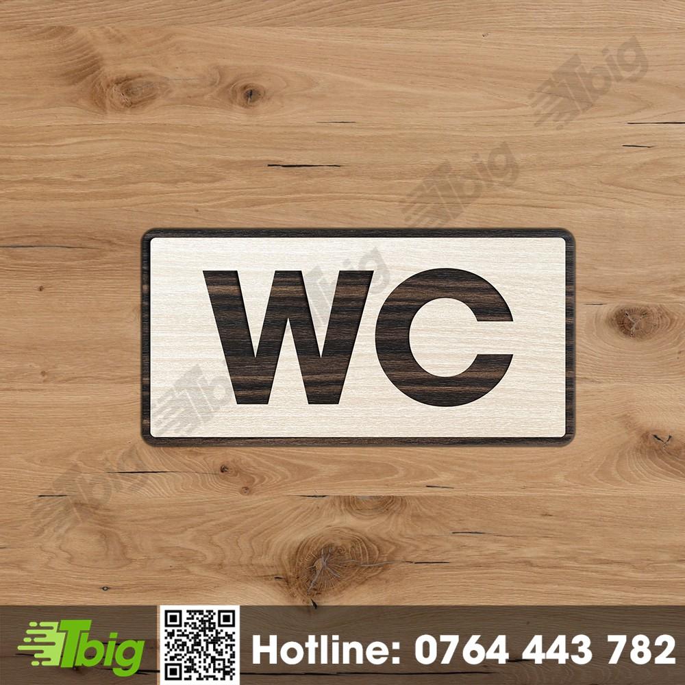 Bảng chỉ hướng WC bằng gỗ