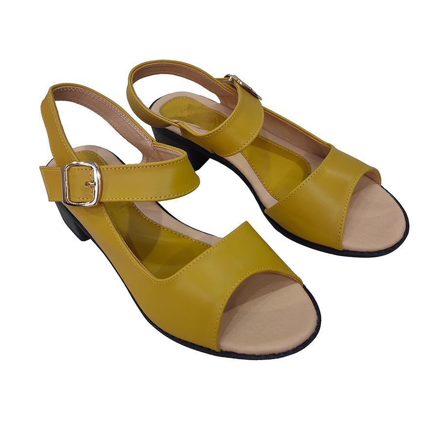 Giày Sandal Nữ Cao Gót Da Bò Thật TiTi ĐÔ Cao Cấp 4cm DNU2135d