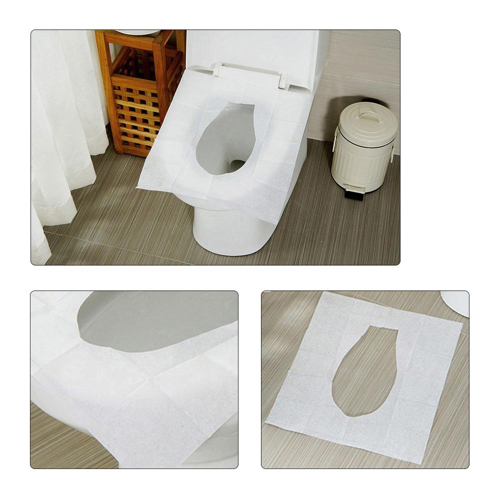 Bọc Ghế Nhà Vệ Sinh Dùng Một Lần Du Lịch Xách Tay 10 Cái / Gói 13,98 * 16,93 Inch