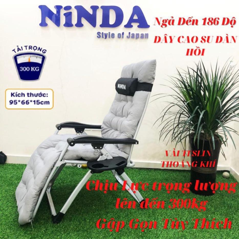 Ghế Xếp NINDA Nằm Ngủ Trưa Thư Giãn - Ghế Xếp Giường Gấp Đa Năng Tiện Lợi-Nâng Gập Tự Động-Khung thép sơn tĩnh