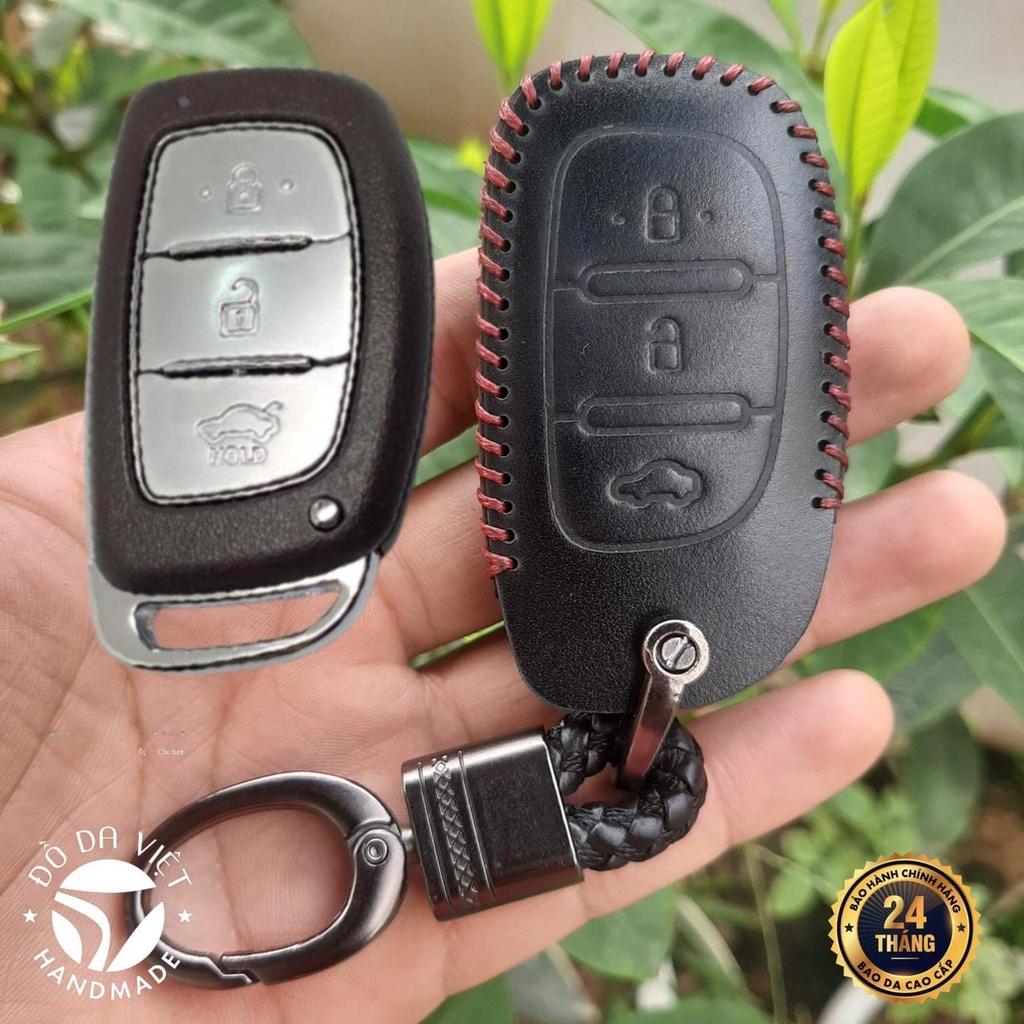 Bao Da Chìa Khóa HYUNDAI . Da Bò Nhập Khẩu ITALIA, Khắc Tên + Số ĐT Chủ Xe