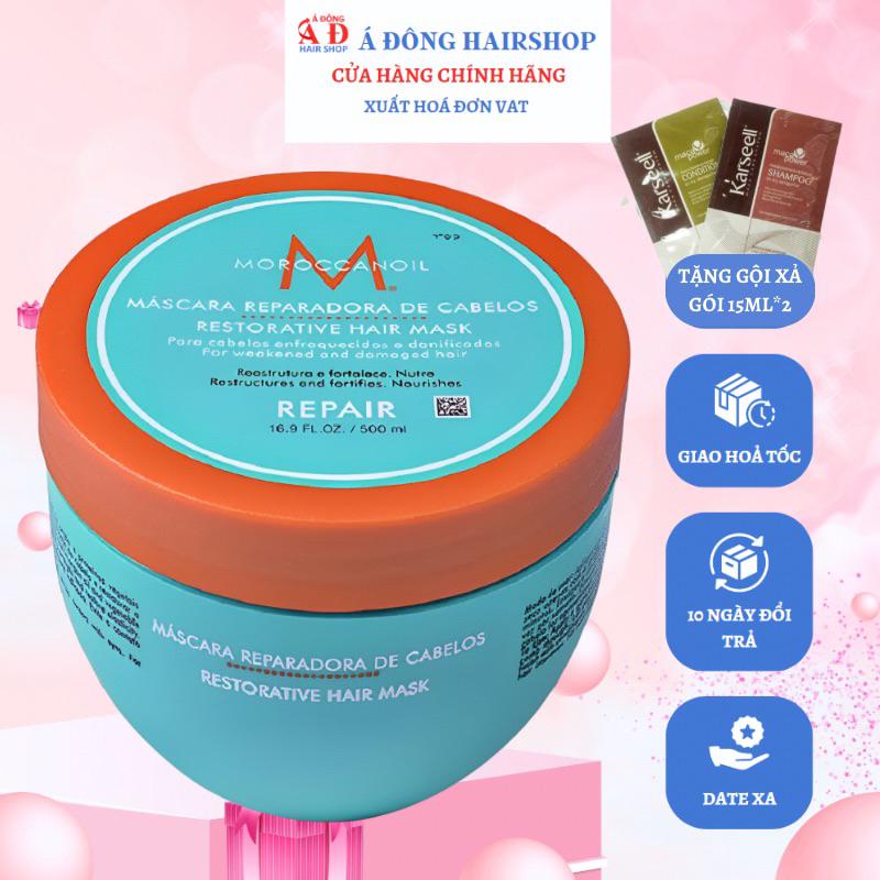 Dầu hấp phục hồi Moroccanoil Restorative Hair Mask 250ML - 500ML chính hãƞg + Kèm gội xã gói Karseell Mini 15ml*2