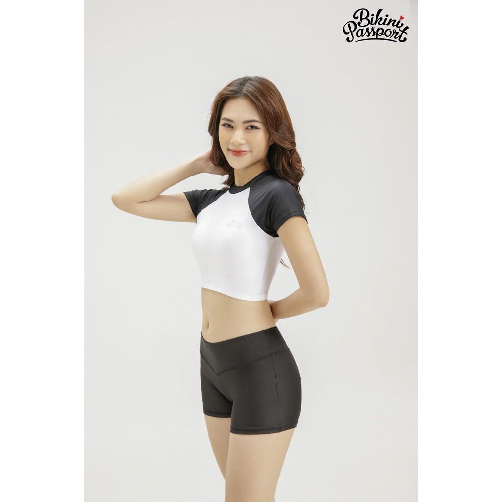 Áo bơi NỮ lẻ BIKINI PASSPORT kiểu tay ngắn basic - màu Trắng - BS1003_WH