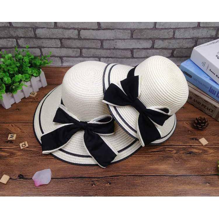 Mũ cói nơ đẹp bé