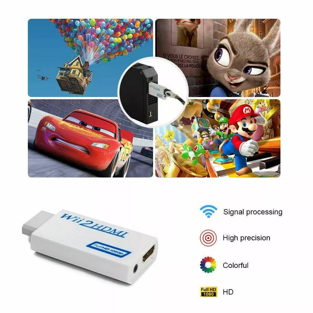 Đầu chuyển đổi máy chơi game Wii sang màn hình Tivi cổng HDMI HD 1080P Video 3.5mm cho HDTV - Đầu chuyển Wii ra HDMI, Nintendo Wii to HDMI, Wii sang HDMI - Đầu chuyển tín hiệu adapter máy Nintendo Wii ra HDMI, Wii2HDMI