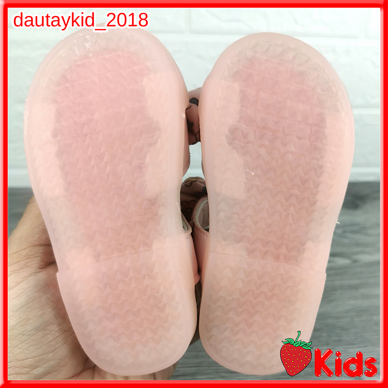 Dép sandal bé gái thời trang tập đi 0-3 tuổi đính nơ quai dán ngang chống trơn chống vấp cho bé mẫu 2023