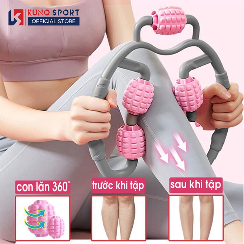 Con lăn massage KUNOSPORT giúp bắp chân tay thon gọn giãn cơ tập yoga,mát xa vai cổ nam nữ tiện lợi dụng cụ mát xa cao cấp