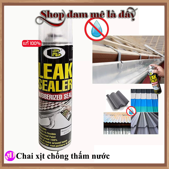 Bình xịt chống thấm, keo chống dột, chống thấm nước B125 Bosny Thái lan dung tích 600ml - chai xịt chống thấm,  chống thấm mái nhà.