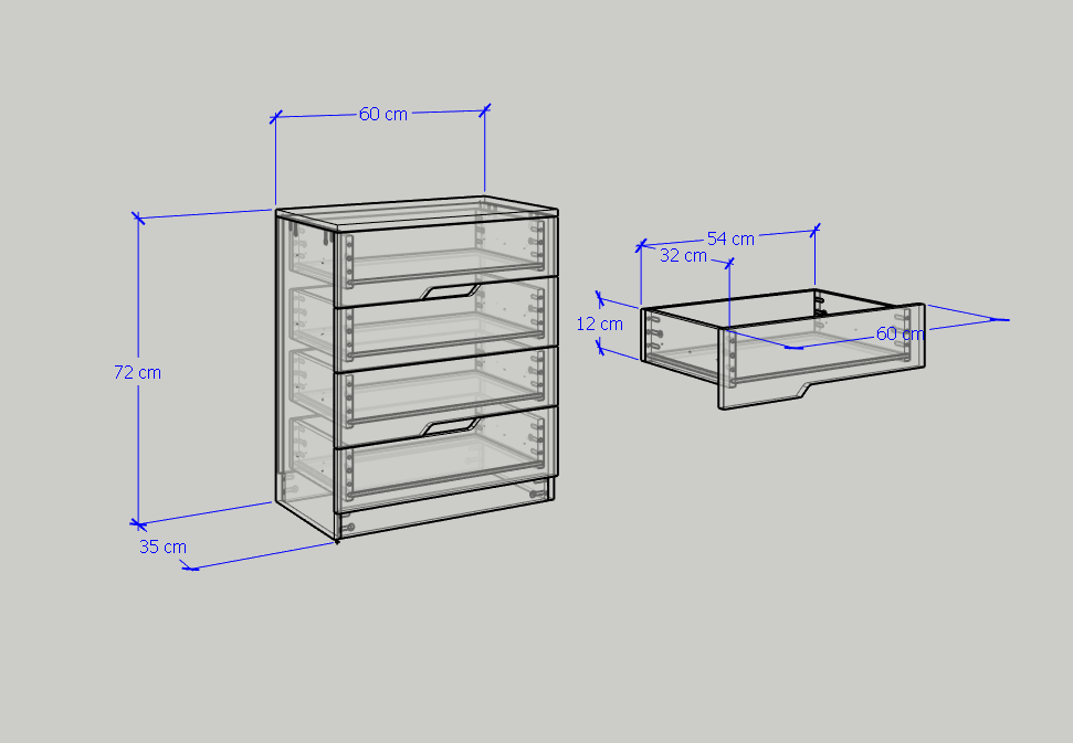 [Happy Home Furniture] DASH , Tủ đựng đồ - 4 ngăn kéo , 60cm x 35cm x 72cm ( DxRxC), THK_055