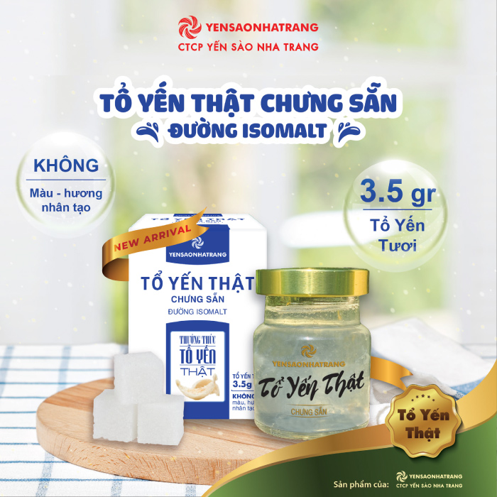 Tổ Yến Thật Chưng Sẵn Đường Isomalt Dành Cho Người Ăn Kiêng Lọ 70ml Yến Sào Nha Trang