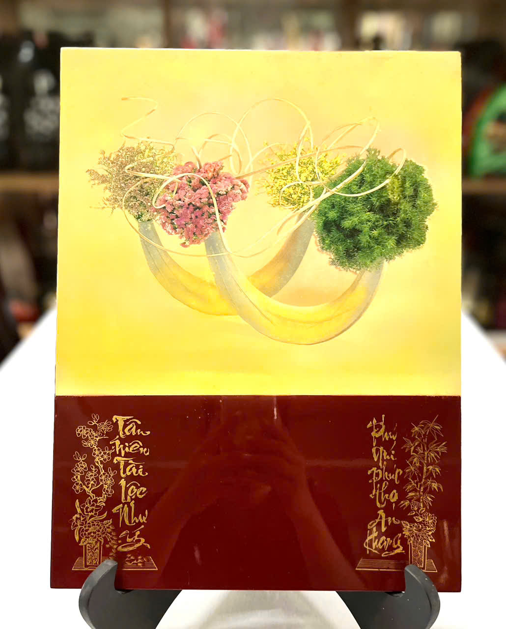 Tranh lịch sơn mài cao cấp Thanh Bình Lê size 30x40 cm treo tường, trang trí nhà cửa, văn phòng, quà tặng tân gia, tặng