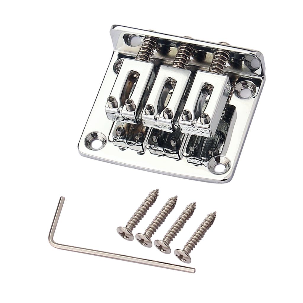 Adjustable 3 String Guitar Bridge Tailpiece Metal for Cigar Box Guitar DIY Set
