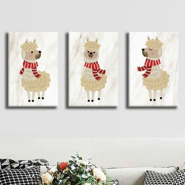 Bộ 3 Tranh Canvas Không Viền &quot;Dolly Sheep&quot; W104