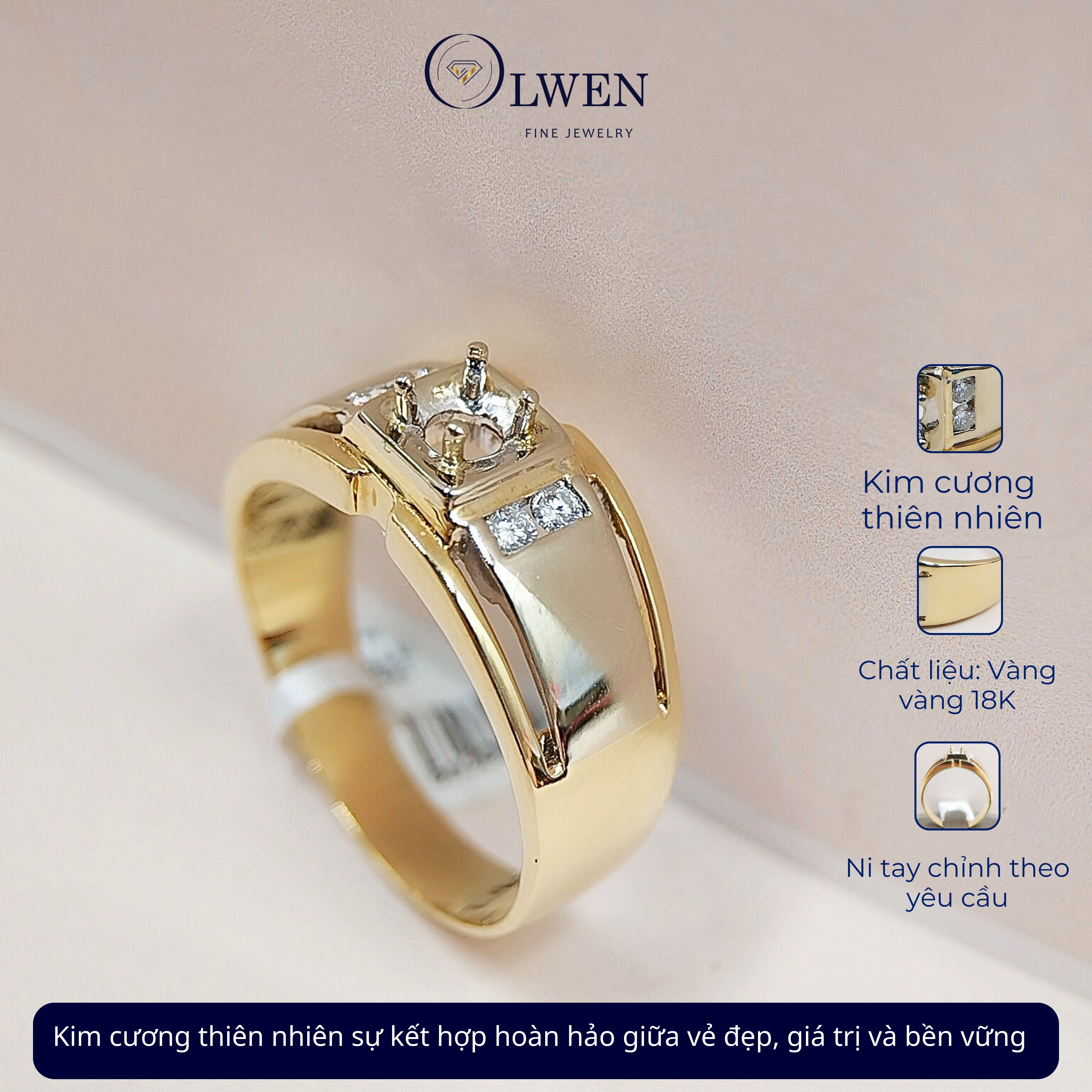 Nhẫn kim cương trắng 18K HK Olwen HA-R000045