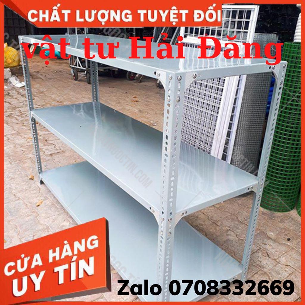 Kệ sắt V lỗ 3 tầng ( dài 60cm-80cm-100cm x Rộng 40cm x cao 100cm)kệ sắt lắp ghép đa năng