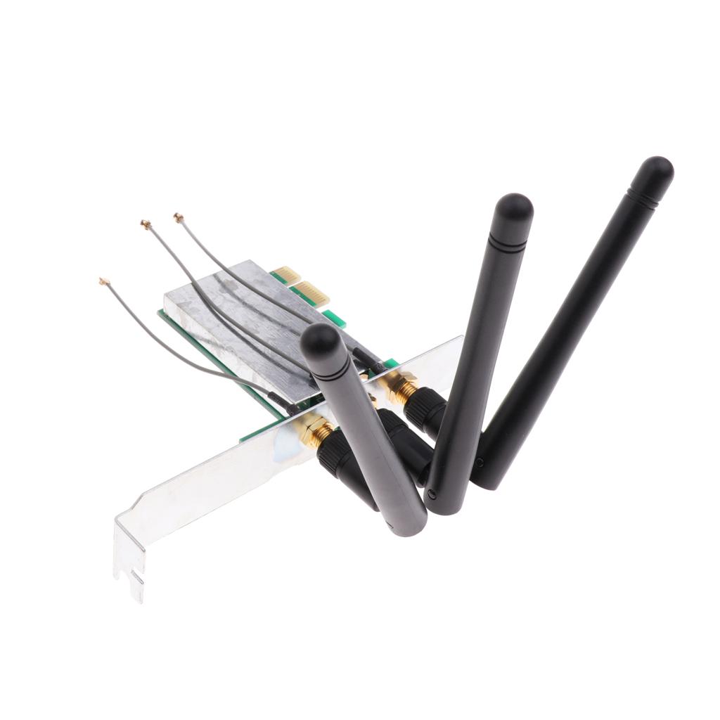 480MB/s Laptop Mini PCI-e to PCI-e 1X Wireless Adapter Wifi LAN Card & Antenna