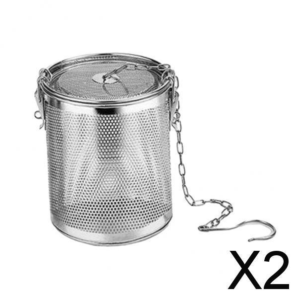 2xStainless Steel Spice Seasoning Strainer Tea Ball Strainer  0.3L