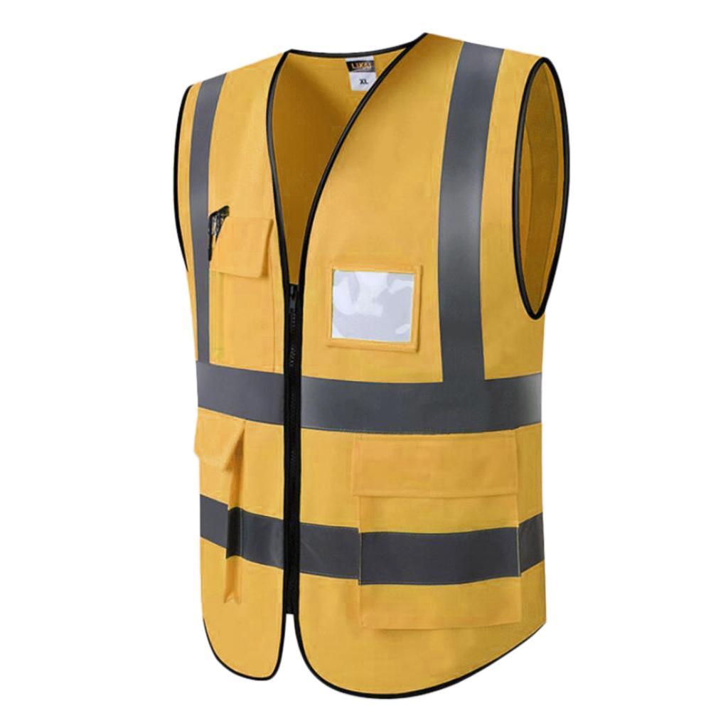 3pcs Reflective Safety Vest Waistcoat Clothing With L XL XXL Golden