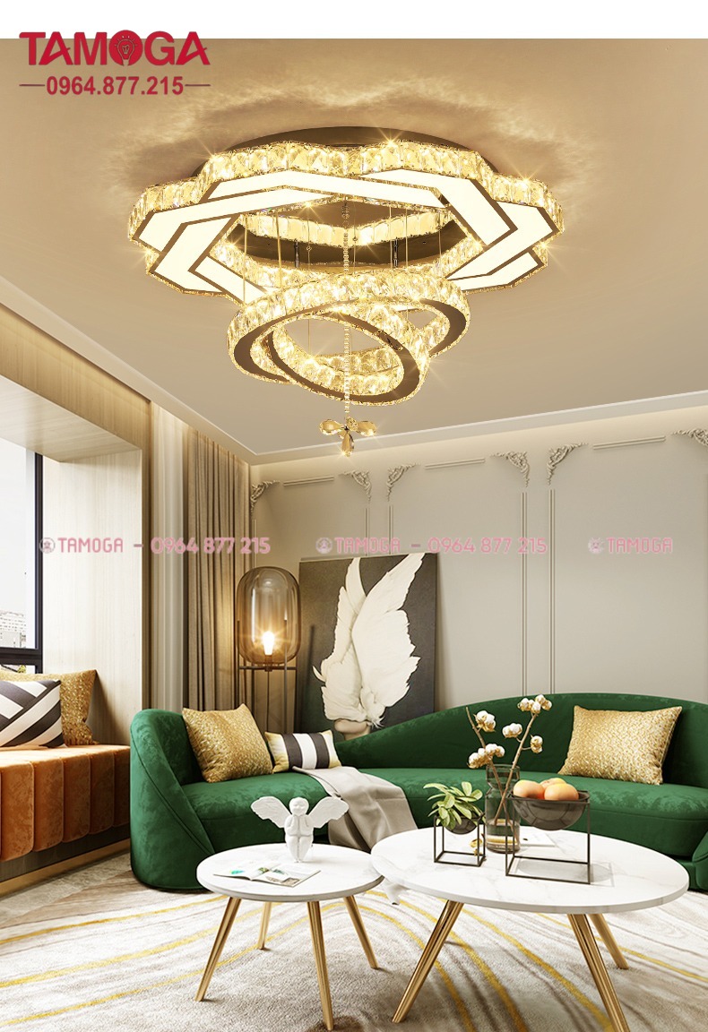 Đèn LED ốp trần pha lê cao cấp D800 TAMOGA 394