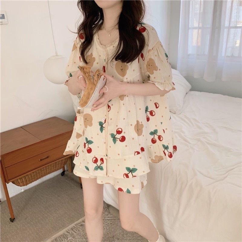 vải xô muslin cao cấp gấu chery đỏ may quần áo và khăn tắm cho bé sơ sinh