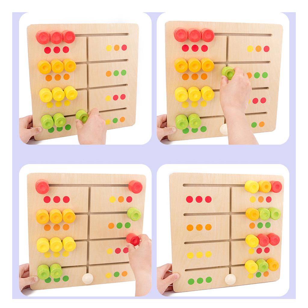 Kids Wooden Balance Board Stacking Blocks Color Sorter Maze Learning Toy