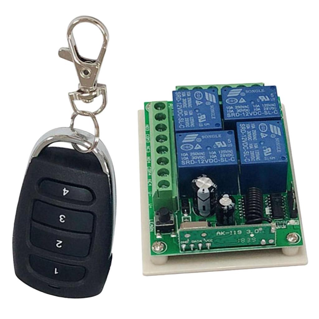 Công Tắc Rơle Không Dây 1 Pc PCB 4CH Với Bốn Nút điều Khiển Từ Xa 433 MHz