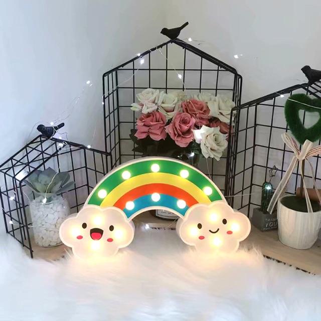 Đèn led hình cầu vồng trang trí, đèn ngủ cầu vồng