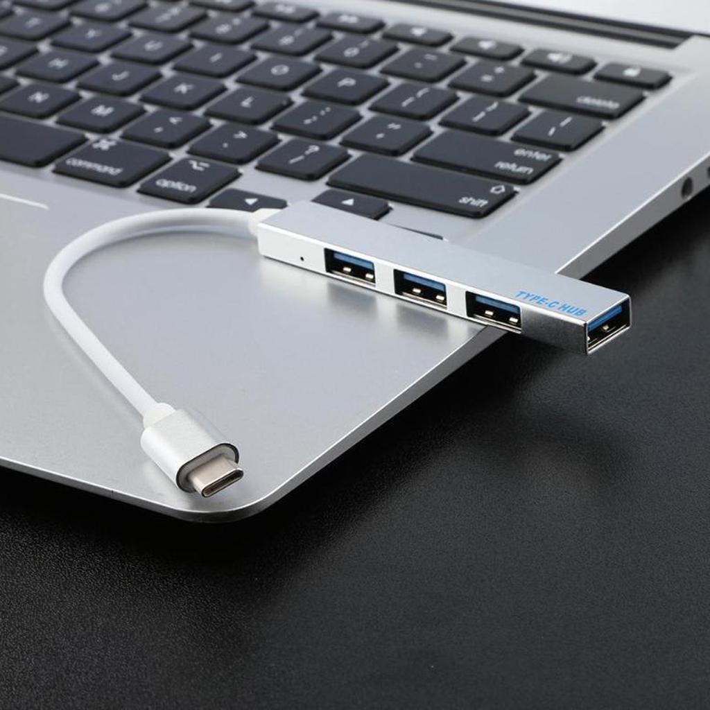 Type-C to USB3.0 4 Port Hub Box Splitter Power