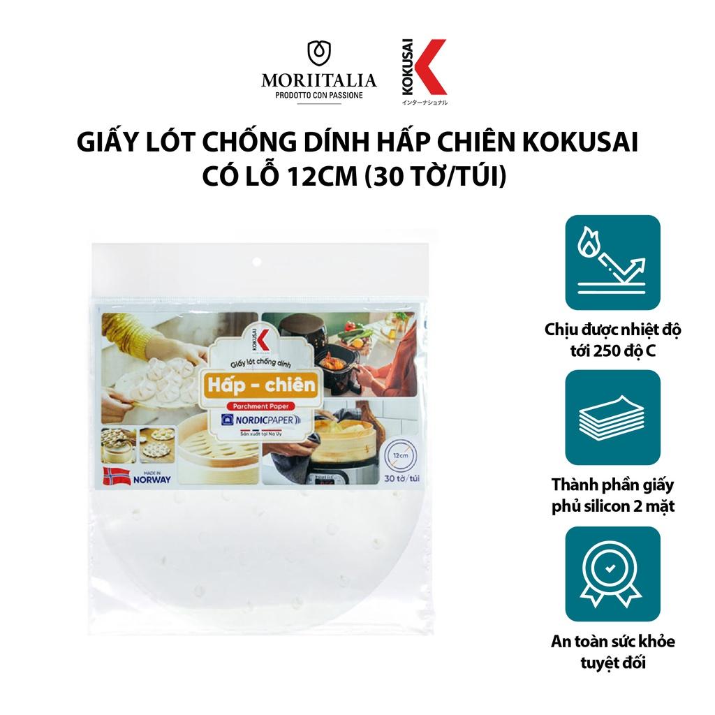 Giấy lót chống dính hấp chiên Kokusai có lỗ 12cm (30 tờ/túi) GCDD00002288