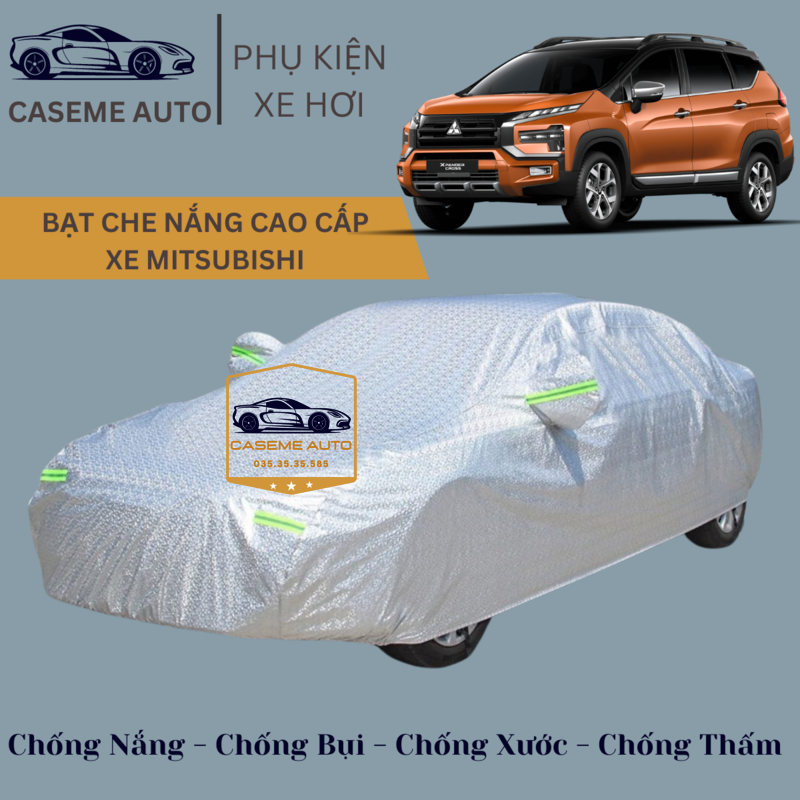 [MITSUBISHI] Bạt phủ xe ô tô tráng nhôm cao cấp các xe hãng MITSUBISHI, 3 lớp chống nóng, chống thấm, chống bụi - Hàng Chính Hãng