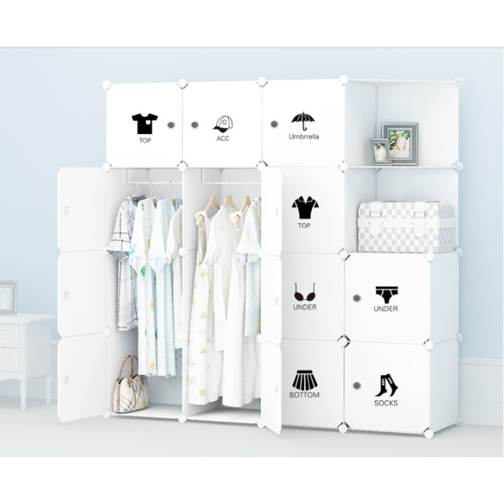 Tủ nhựa ghép 16 ngăn - Trắng icon 14N2X