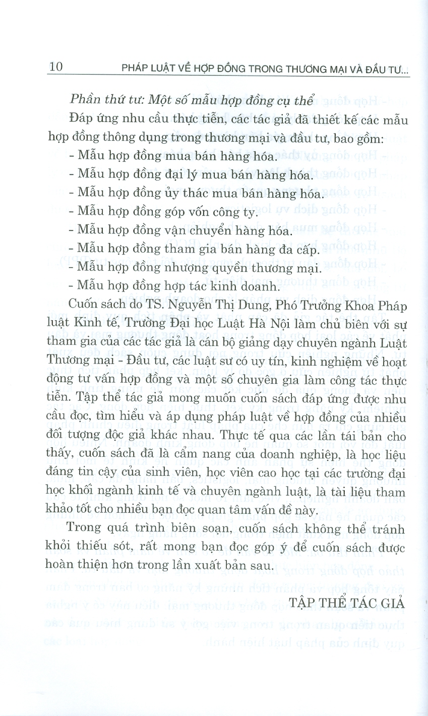 PHÁP LUẬT VỀ HỢP ĐỒNG TRONG THƯƠNG MẠI VÀ ĐẦU TƯ - Những Vấn Đề Pháp Lý Cơ Bản