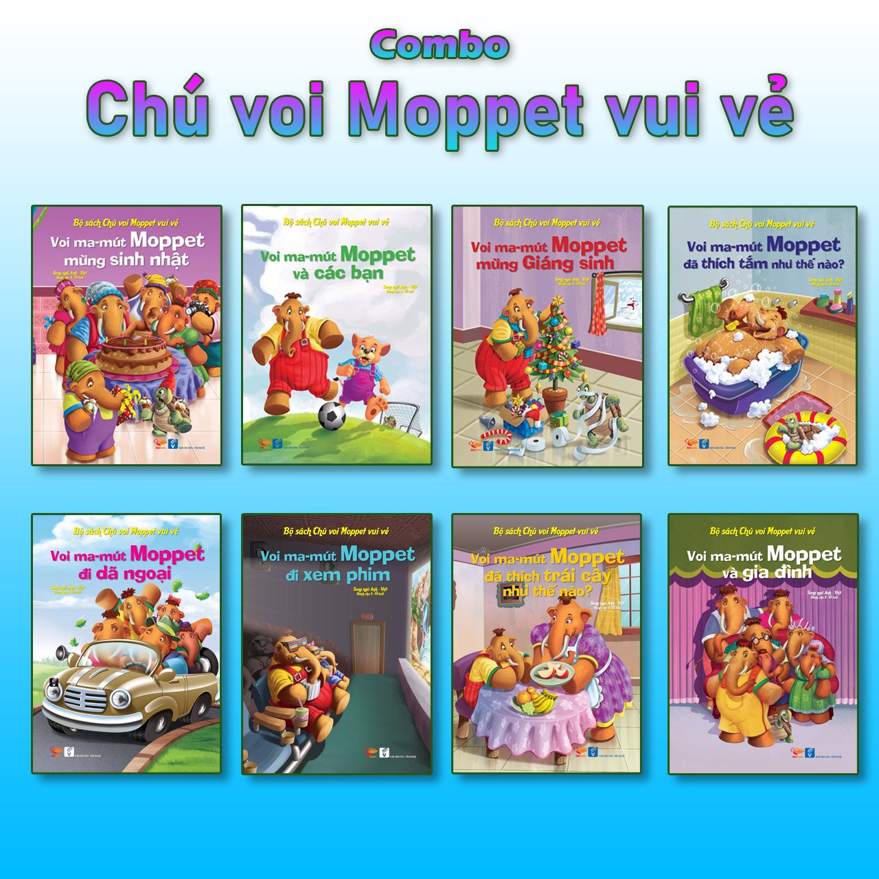Combo 8 Cuốn Chú Voi Moppet Vui Vẻ